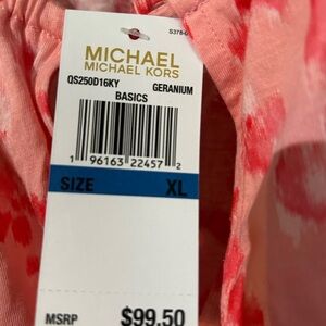 MICHAEL Michael Kors Coral and Pink Floral Print Top